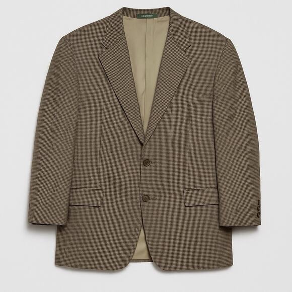 Vintage Lauren Ralph Lauren Blazer 44R Wool Houndstooth Windowpane Sport Coat - Picture 1 of 16